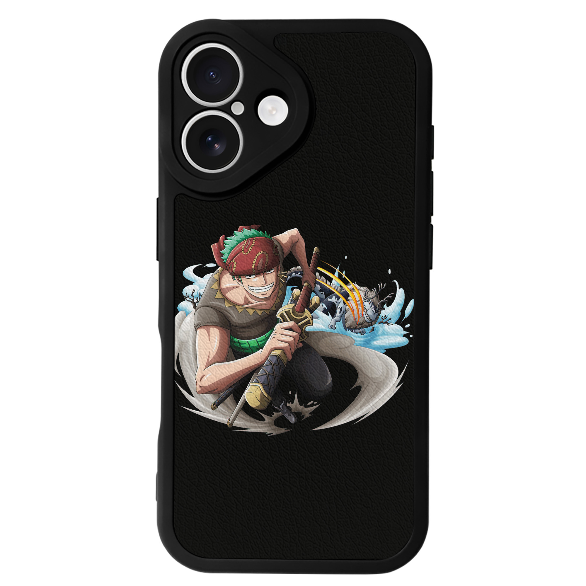 （画像用） ワンピース ロロノア・ゾロ ONE PIECE Roronoa Zoro 【iPhone 16シリーズ対応】シリコンスマホケース（レザー調） 材質：シリコン